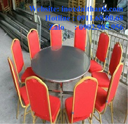 bộ bàn ghế inox nhà hàng
