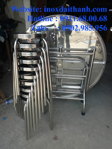 Giá Bàn inox, Ghế Inox, Bàn Ghế Inox, Bàn Tròn Inox, Ghế Xếp Inox, Bàn Xếp Inox Tại Quận Bình Tân